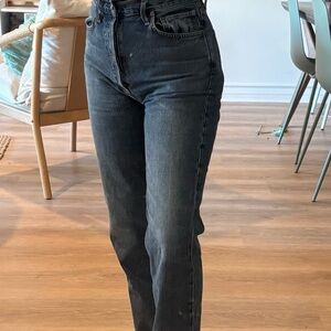 AGOLDE dark wash straight leg denim